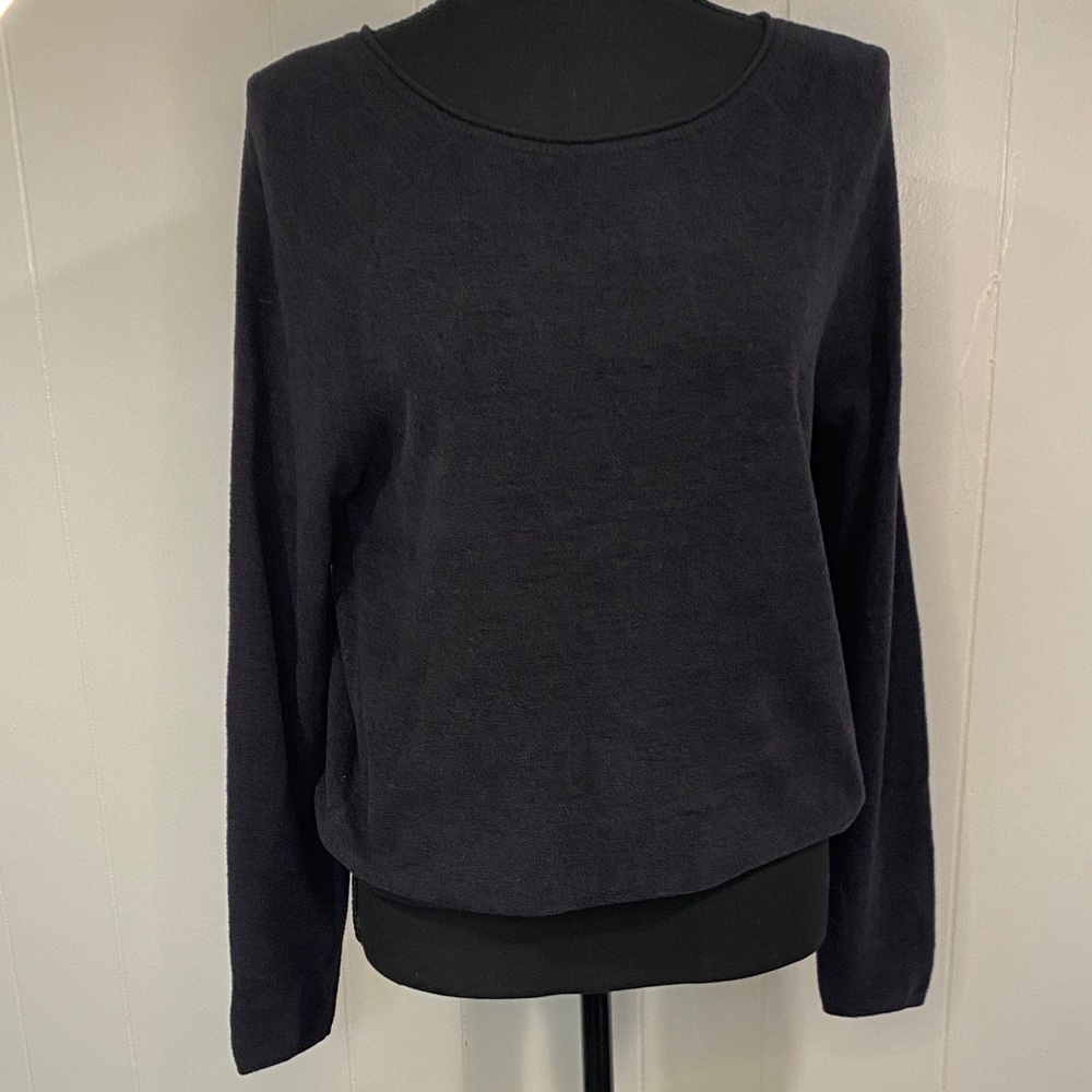 Barefoot Dreams CozyChic Ultra Lite Crewneck Black Sweater Size Small - Picture 2 of 12